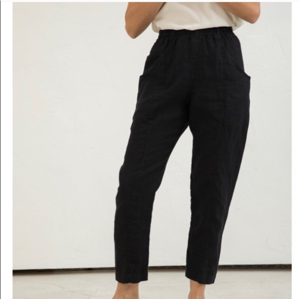 Elizabeth Suzann Clyde pants Navy linen 4R